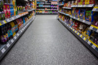 Photo of PVC flooring in a corner shop