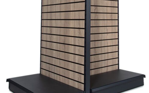 Slatwall Backed Low End Bay No Shelves