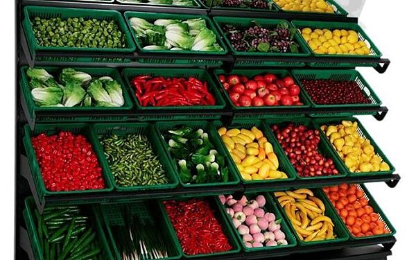 Wall 4 tier veg baskets