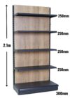 Wooden Backed High End Bays  - 2.1m High with a 300mm Base