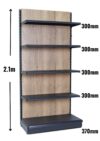 Wooden Backed High End Bays - 2.1m High with a 370mm Base
